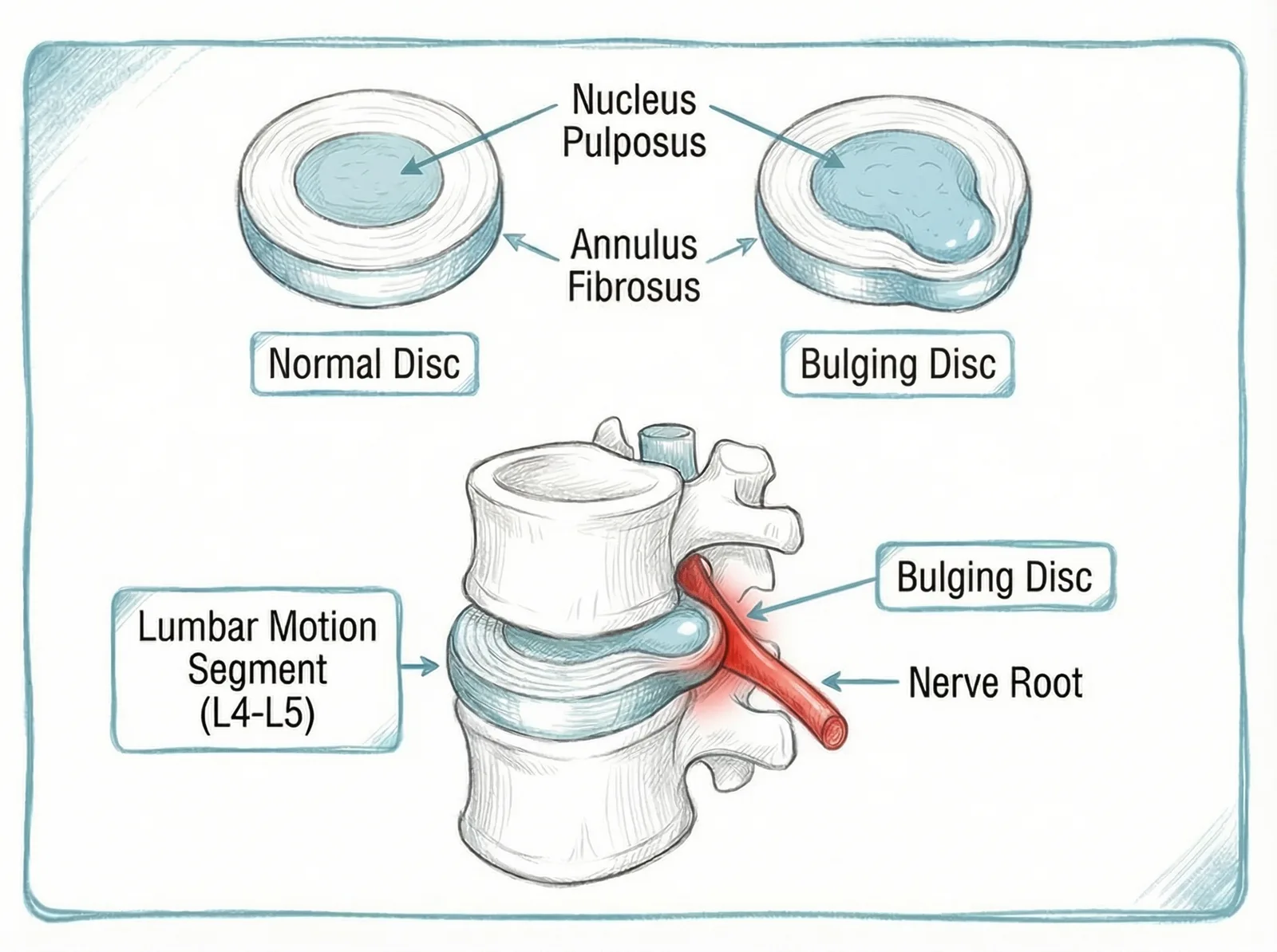Bulging disc illustration