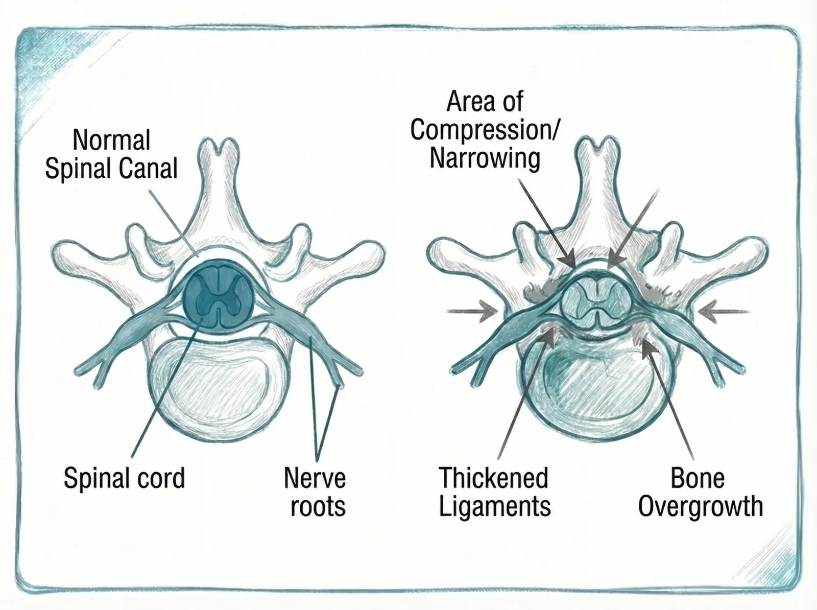 Spinal stenosis illustration